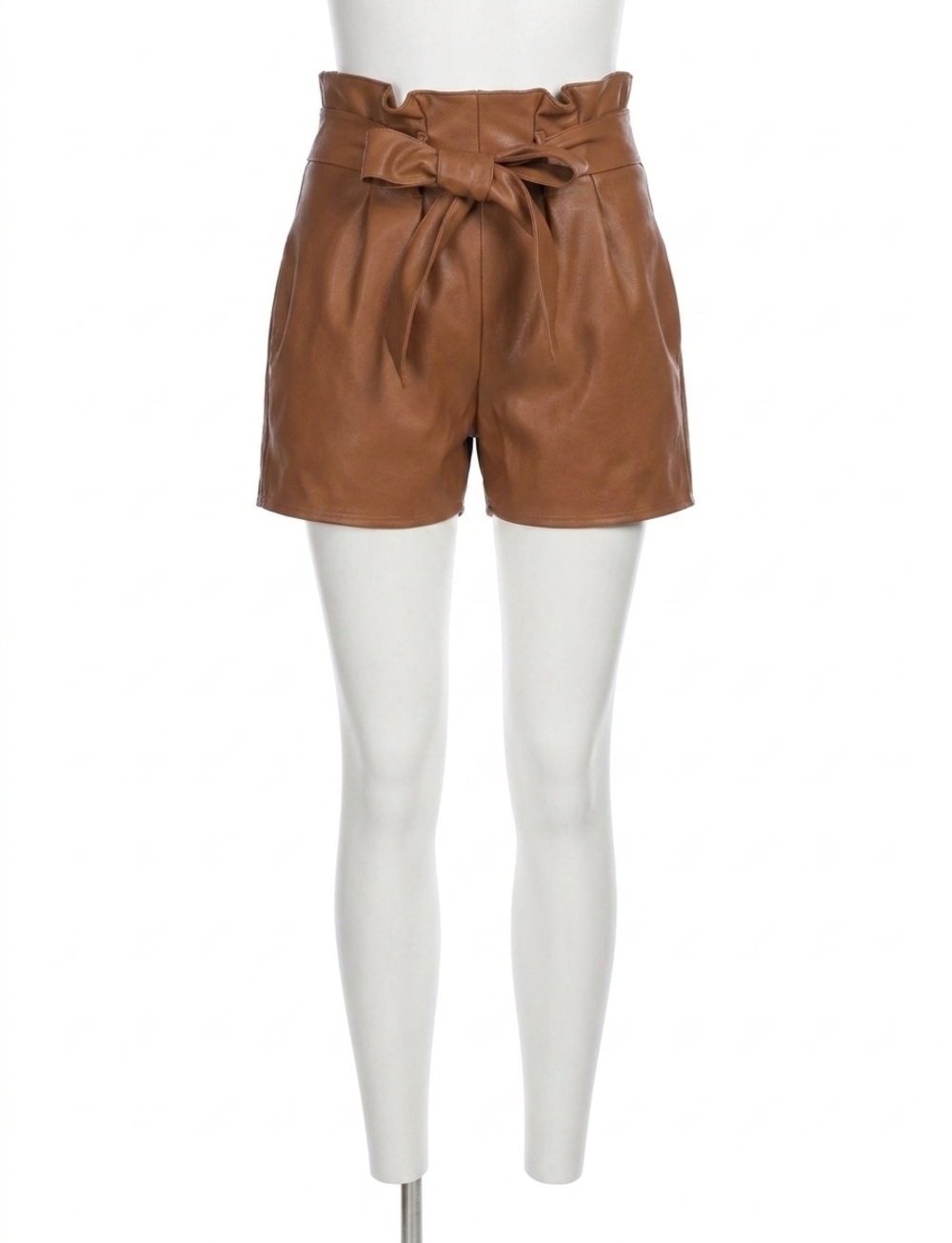 NEW COMMANDO women's faux leather paperbag short in cocoa